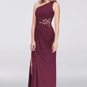 David’s Bridal Wine Bridesmaid Dress